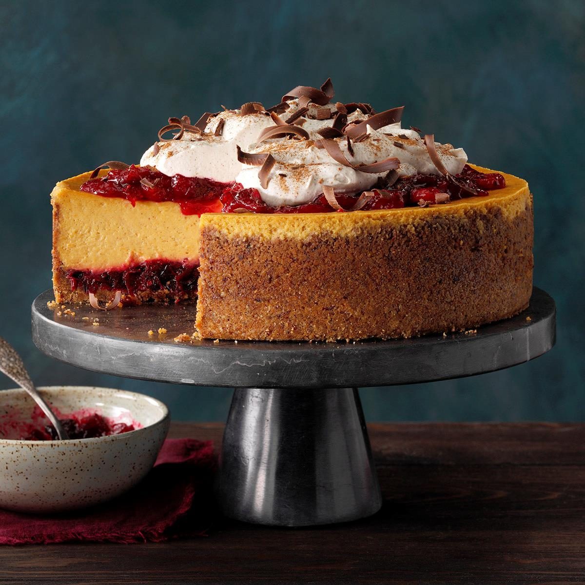 Pumpkin cranberry cheesecake